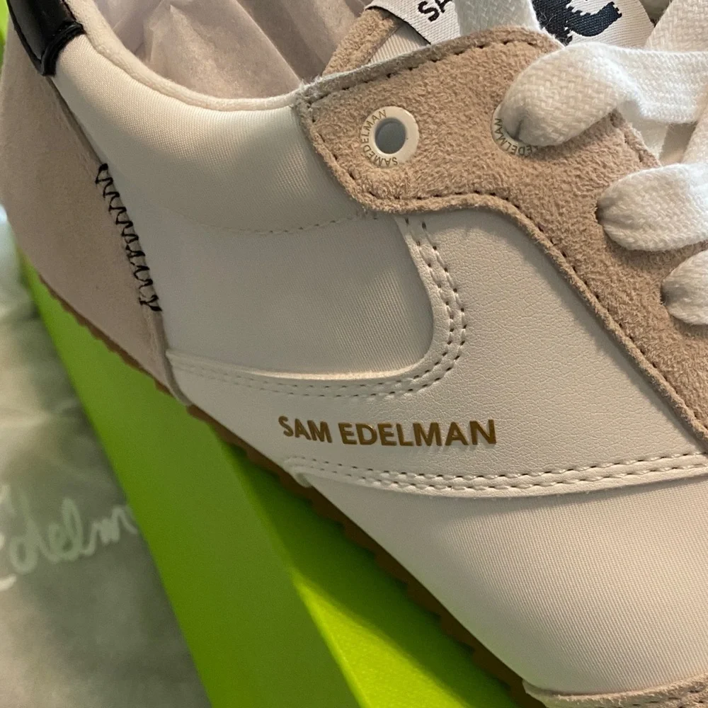 Sam Edelman Cream and White Sneakers